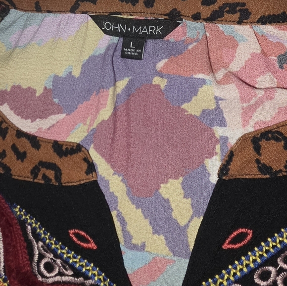 John Mark Patchwork Boho Blouse - Picture 2 of 8